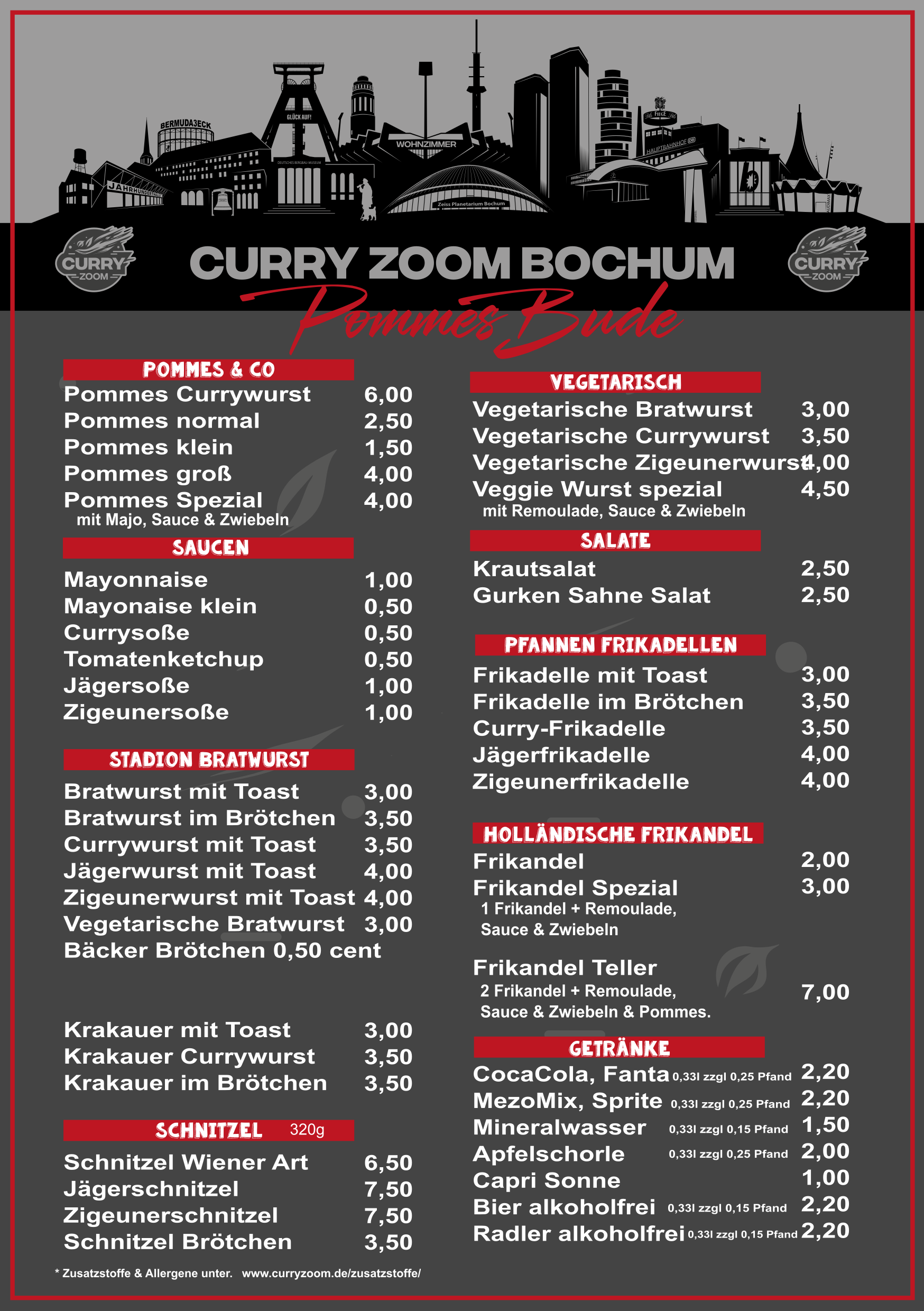 Speisekarte Curry Zoom Bochum